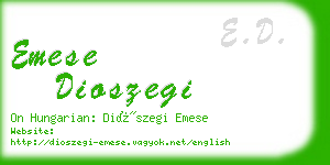emese dioszegi business card